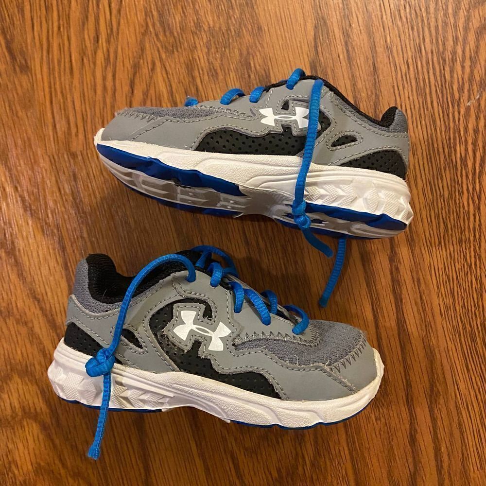 Under Armour Gray & Blue Sneakers Size 5 Toddler